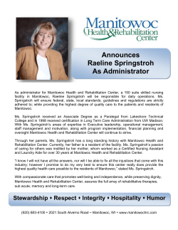 Announces Raeline Springstroh As Administrator