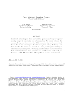 Fuzzy Math and Household Finance: Theory and Evidence*