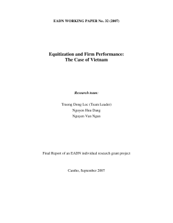 Equitization and Firm Performance: The Case of Vietnam