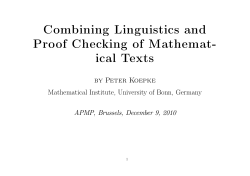 Combining Linguistics and Proof Checking of Mathemat