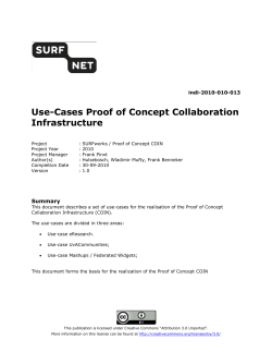Use-Cases Proof of Concept Collaboration Infrastructure