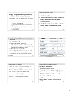 Multiple Equilibria and Sunspots in a Security Market with