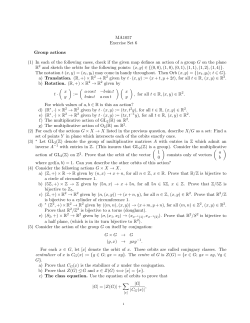 MA1057 Exercise Set 6 Group actions (1) In each of the following
