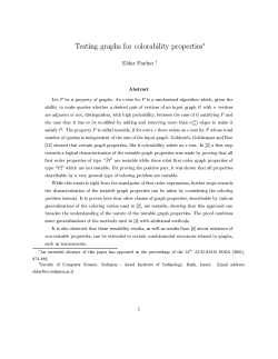 Testing graphs for colorability properties* Eldar