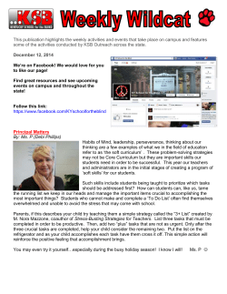 This publication highlights the weekly activities and events that take