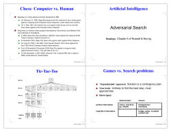 Artificial Intelligence Adversarial Search Chess: Computer vs
