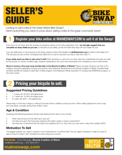 seller`s guide - Great Maine Bike Swap