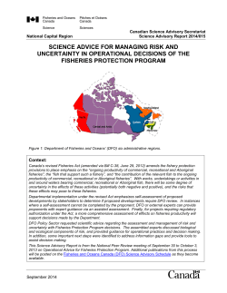 Science Advice for Managing Risk and Uncertainty