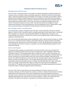 Unilateral Board Actions - Institutional Shareholder Services