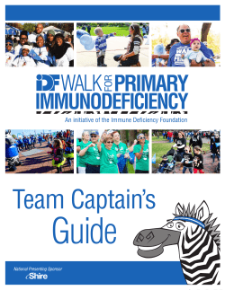 Team Captain`s Guide - Immune Deficiency Foundation