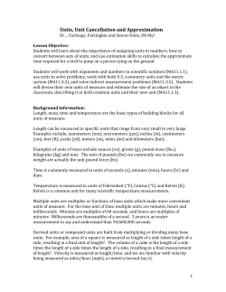 Units Lesson Plan - University of Wyoming