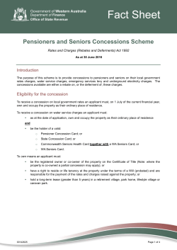 Pensioners and Seniors Concessions Scheme