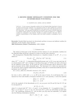 A SECOND ORDER MINIMALITY CONDITION FOR THE