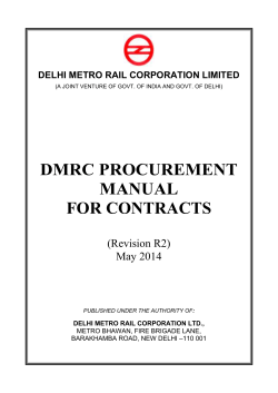 dmrc procurement manual for contracts