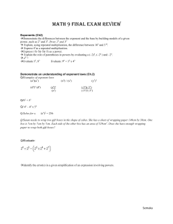 Math 9 Final Exam Review (Semaka)