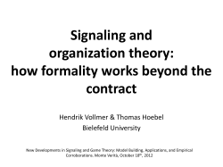 Signaling and organization theory: how formality works beyond the