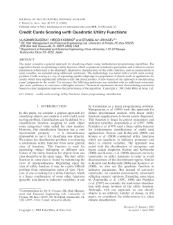 Credit Cards Scoring with Quadratic Utility Functions