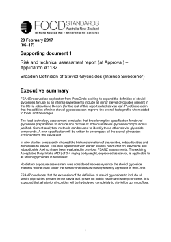A1132 Definition of steviol glycoside AppR SD1 Risk and tech assess