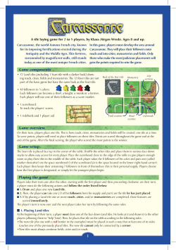 1 Game components Game overview Game setup Playing the game