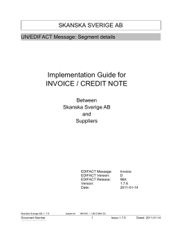 Implementation Guide for INVOICE / CREDIT NOTE