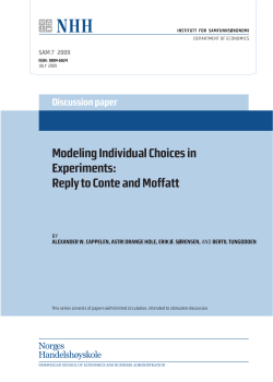 Modeling Individual Choices in Experiments: Reply to