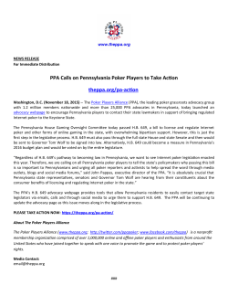 PPA Calls on Pennsylvania Poker Players to Take Acton theppa.org