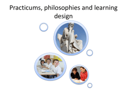 Practicums, philosophies and learning design