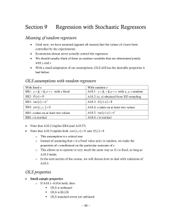 Section 9 Regression with Stochastic Regressors