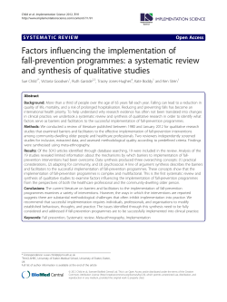 Factors influencing the implementation of fall