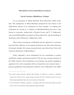 Marshallian General Equilibrium Analysis