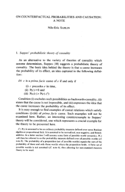 ON COUNTERFACTUAL PROBABILITIES AND CAUSATION