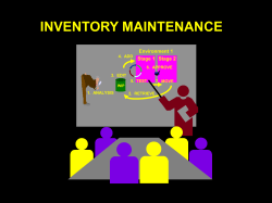 INVENTORY MAINTENANCE