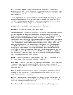 30: 1. The number of speaker points you thought you should get. 2