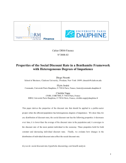 Properties of the Social Discount Rate in a Benthamite
