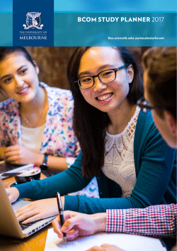 bcom study planner 2017 - Faculty of Business and Economics