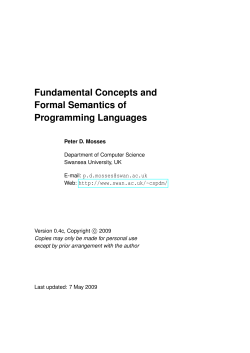Fundamental Concepts and Formal Semantics of Programming