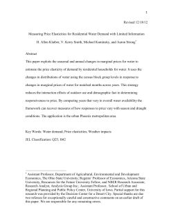 1 Revised 12/18/12 Measuring Price Elasticities for Residential