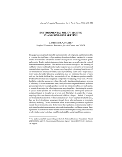 environmental policy making in a second-best setting