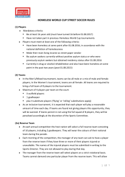 HOMELESS WORLD CUP STREET SOCCER RULES