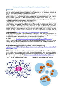 Guidance for preparation of Impact Summaries and