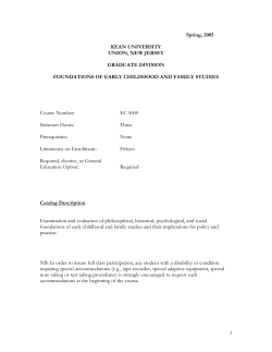foundations of early childhood and family studies