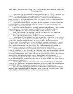 Home Game Tailgate Information