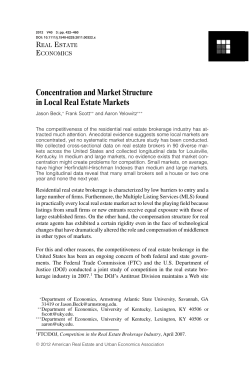 Concentration and Market Structure in Local Real