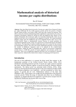 Mathematical analysis of historical income per capita