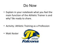Chapter 28 Athletic Training as a Profession