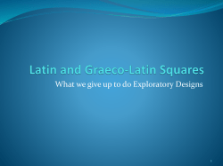Latin and Graeco-Latin Squares