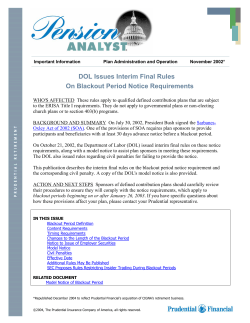 DOL Issues Interim Final Rules On Blackout Period Notice