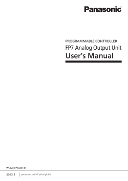 PROGRAMMABLE CONTROLLER FP7 Analog Output Unit User`s