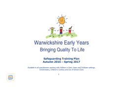 Safeguarding - Warwickshire Early Years