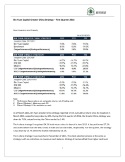 China Equity Strategy Review – First Quarter 2013